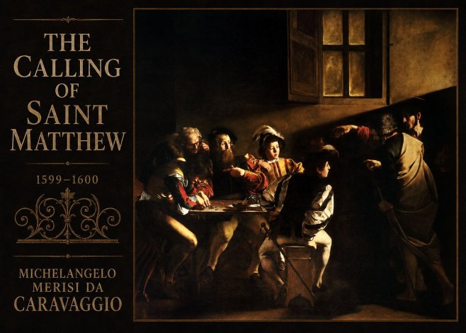 Michelangelo Merisi da Caravaggio The Calling of Saint Matthew I No3 - Poszter