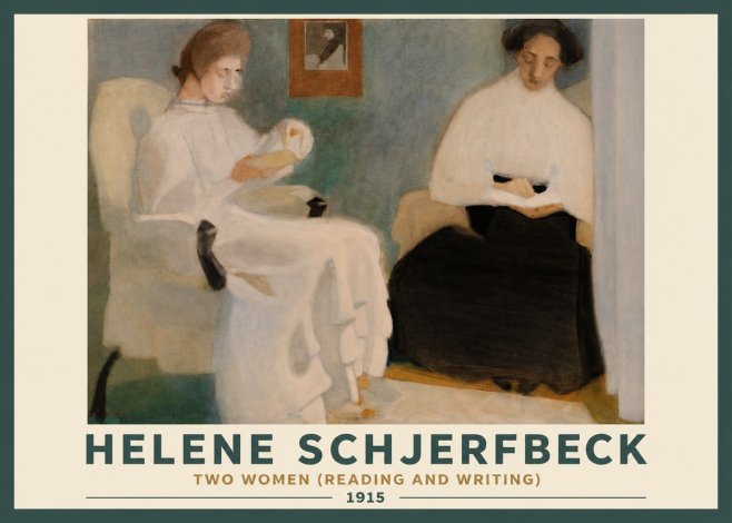 Helene Schjerfbeck Two Women (Reading and Writing) No3 - Poszter