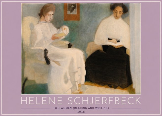 Helene Schjerfbeck Two Women (Reading and Writing) No4 - Poszter