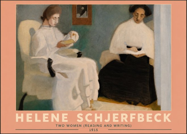 Helene Schjerfbeck Two Women (Reading and Writing) No5 - Poszter