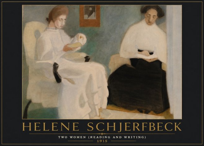 Helene Schjerfbeck Two Women (Reading and Writing) No6 - Poszter