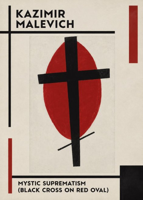 Kazimir Malevich Mystic Suprematism (Black Cross on Red Oval) No1 - Poszter