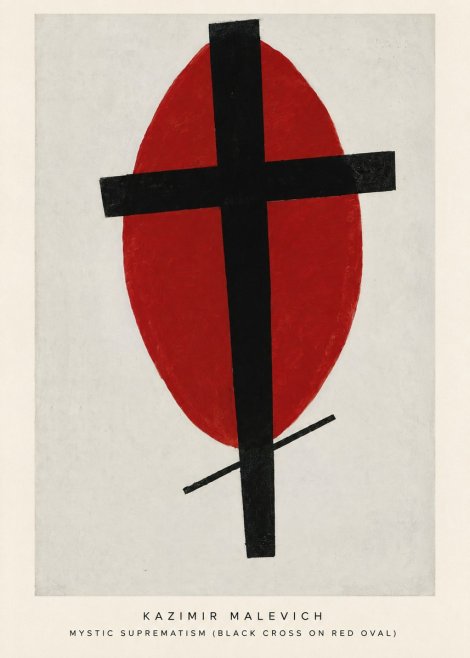 Kazimir Malevich Mystic Suprematism (Black Cross on Red Oval) No5 - Poszter