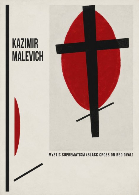 Kazimir Malevich Mystic Suprematism (Black Cross on Red Oval) No6 - Poszter