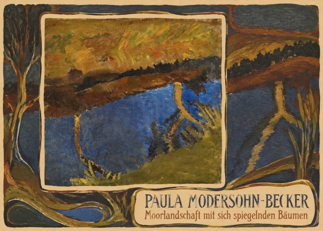 Paula Modersohn-Becker Moorlandschaft Mit Sich Spiegelnden Bäumen No3 - Poszter