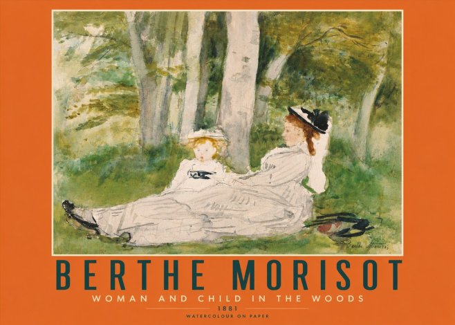 Berthe Morisot Woman and Child in the Woods No4 - Poszter