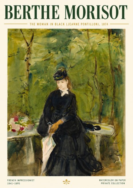 Berthe Morisot The Woman in Black (Jeanne Pontillon) No4 - Poszter