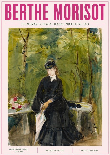 Berthe Morisot The Woman in Black (Jeanne Pontillon) No5 - Poszter