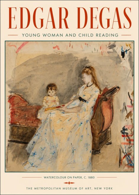 Edgar Degas Young Woman and Child Reading No3 - Poszter