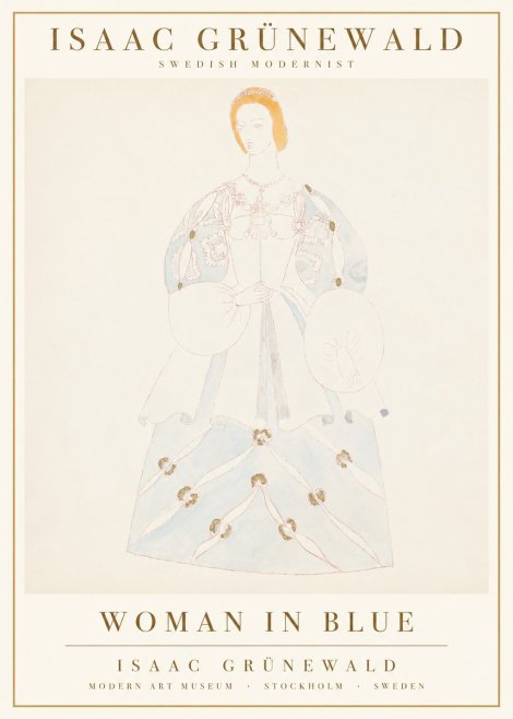 Isaac Grünewald Study of a Woman in Costume No3 - Poszter