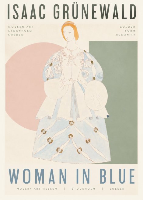 Isaac Grünewald Study of a Woman in Costume No6 - Poszter