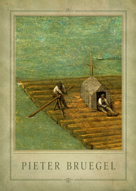 Pieter Bruegel Two Men on a Raft No1 - Poszter