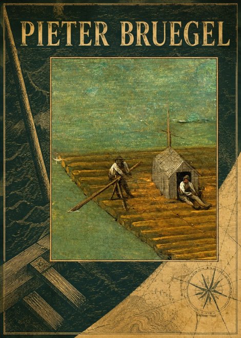 Pieter Bruegel Two Men on a Raft No4 - Poszter