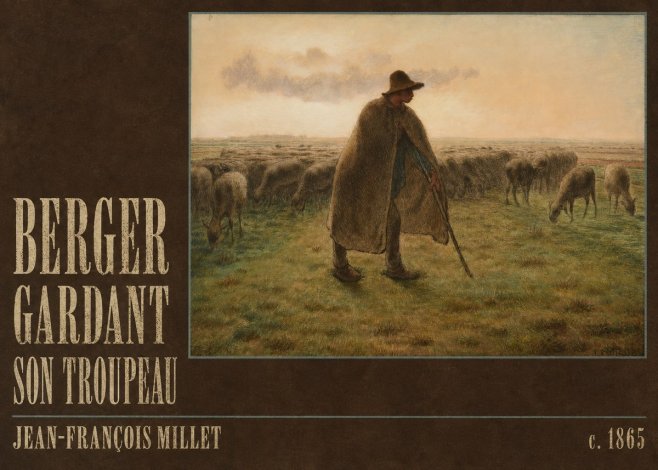 Jean-François Millet Berger Gardant Son Troupeau No4 - Poszter
