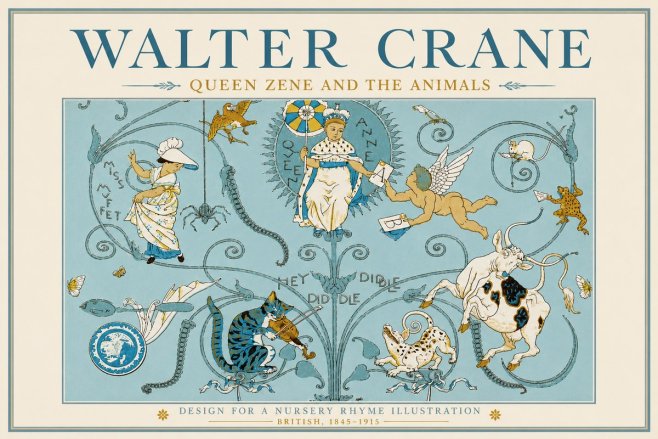 Walter Crane Queen Zene and the Animals No3 - Poszter