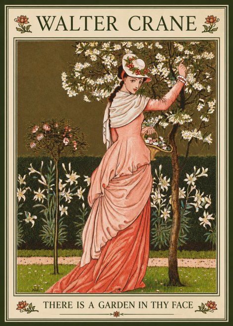 Walter Crane There Is a Garden in Thy Face II No3 - Poszter