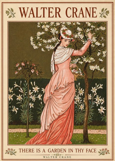 Walter Crane There Is a Garden in Thy Face II No5 - Poszter