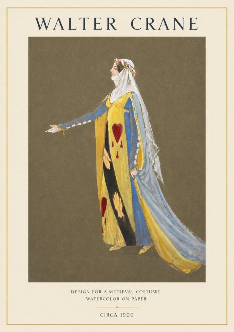 Walter Crane Design for a Medieval Costume No1 - Poszter