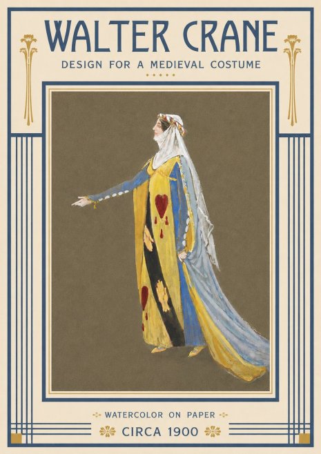 Walter Crane Design for a Medieval Costume No3 - Poszter
