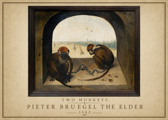 Pieter Bruegel Two Monkeys III No1 - Poszter