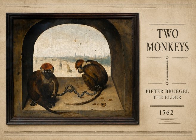 Pieter Bruegel Two Monkeys III No5 - Poszter