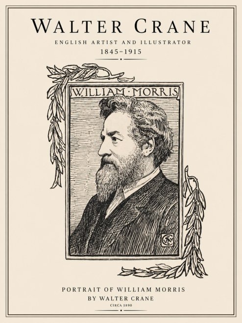 Walter Crane Portrait of William Morris No1 - Poszter