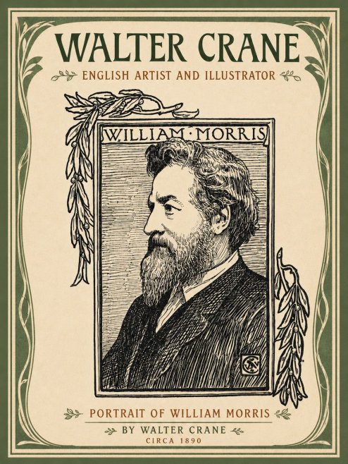 Walter Crane Portrait of William Morris No4 - Poszter