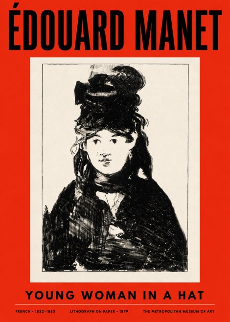 Édouard Manet Young Woman in a Hat II No2 - Poszter