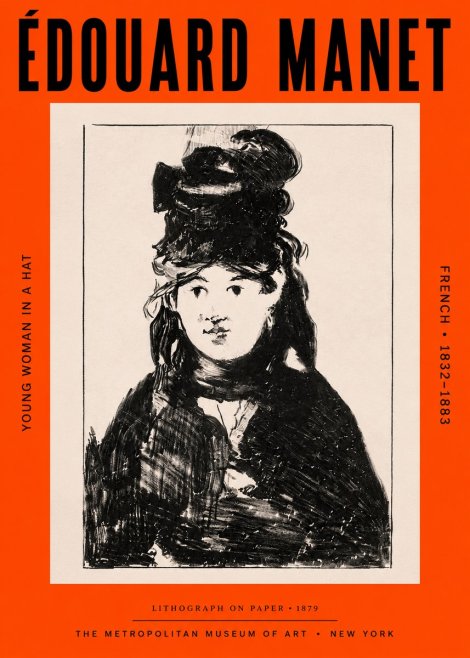 Édouard Manet Young Woman in a Hat II No3 - Poszter