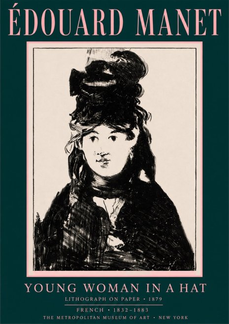 Édouard Manet Young Woman in a Hat II No4 - Poszter