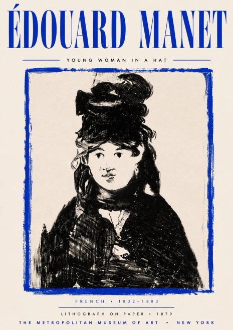 Édouard Manet Young Woman in a Hat II No5 - Poszter