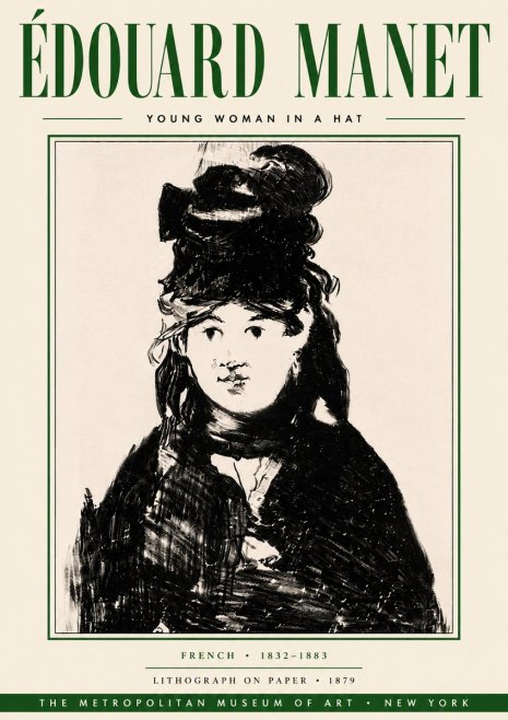 Édouard Manet Young Woman in a Hat II No6 - Poszter