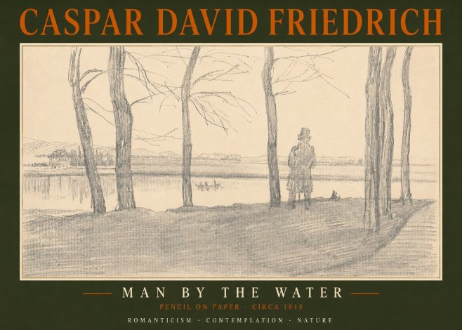Caspar David Friedrich Man by the Water No2 - Poszter