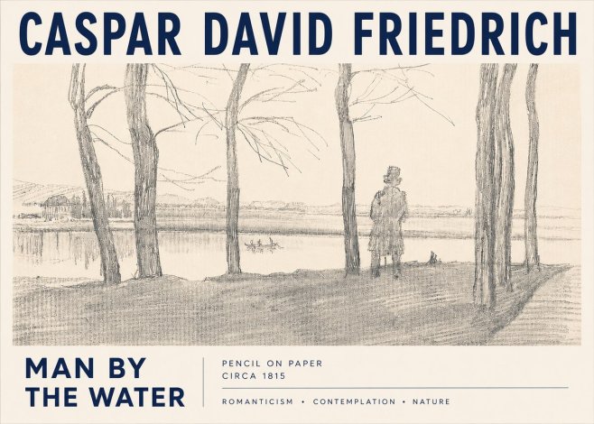 Caspar David Friedrich Man by the Water No3 - Poszter