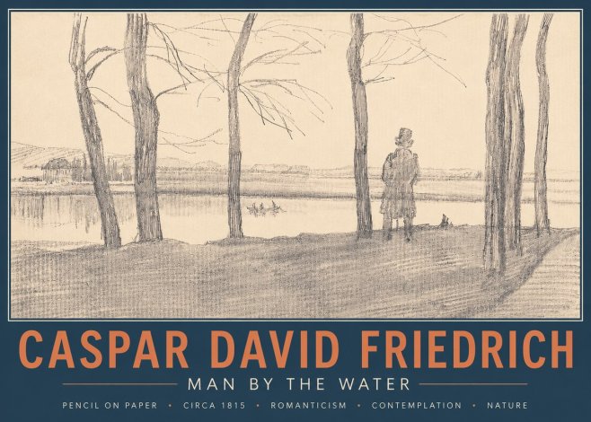 Caspar David Friedrich Man by the Water No4 - Poszter