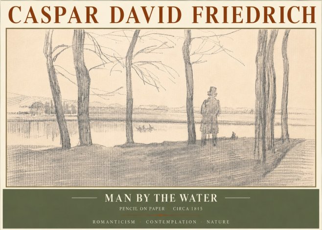 Caspar David Friedrich Man by the Water No5 - Poszter