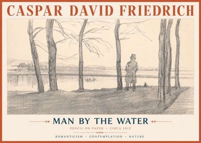 Caspar David Friedrich Man by the Water No6 - Poszter