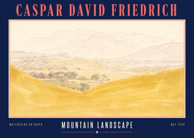 Caspar David Friedrich Mountain Landscape No3 - Poszter