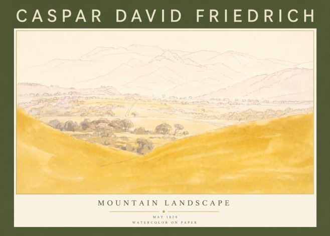 Caspar David Friedrich Mountain Landscape No4 - Poszter