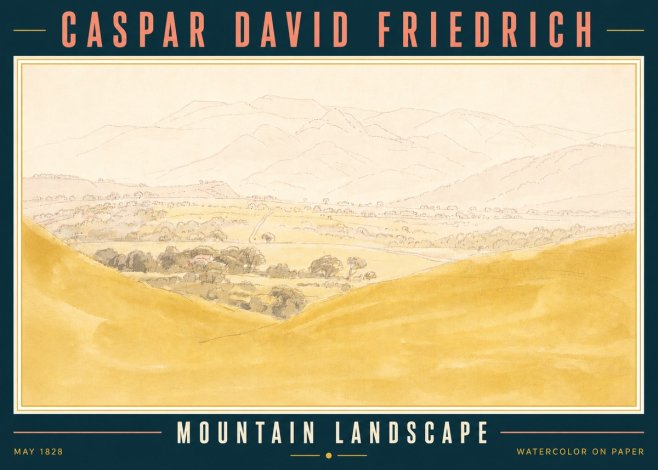 Caspar David Friedrich Mountain Landscape No5 - Poszter