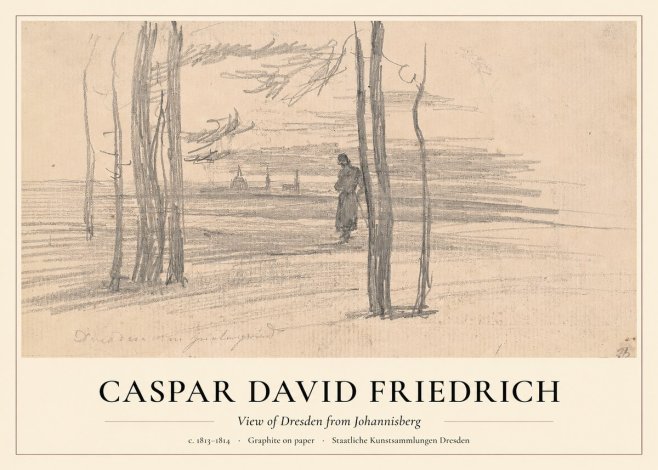 Caspar David Friedrich View of Dresden from Johannisberg No1 - Poszter