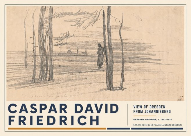 Caspar David Friedrich View of Dresden from Johannisberg No3 - Poszter
