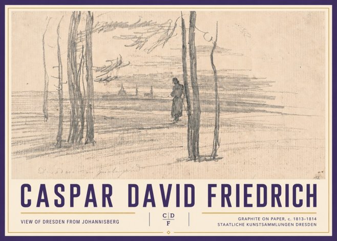 Caspar David Friedrich View of Dresden from Johannisberg No4 - Poszter