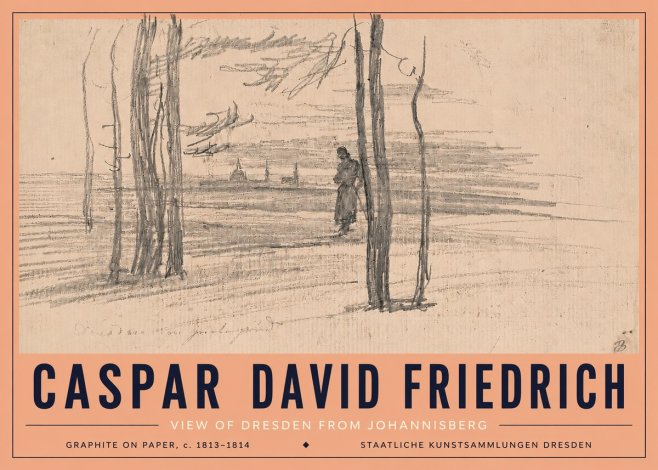 Caspar David Friedrich View of Dresden from Johannisberg No5 - Poszter