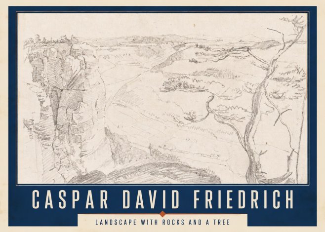 Caspar David Friedrich Landscape with Rocks and a Tree No2 - Poszter
