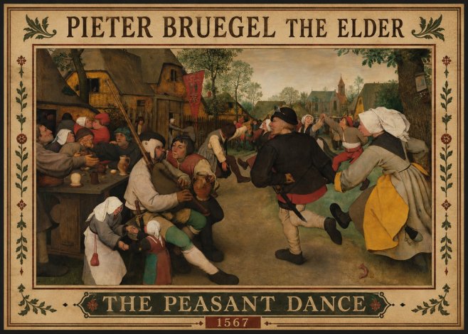 Pieter Bruegel The Peasant Dance II No1 - Poszter