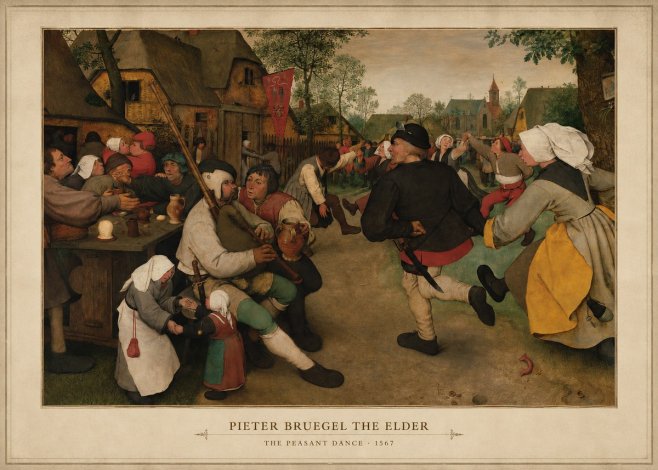 Pieter Bruegel The Peasant Dance II No3 - Poszter