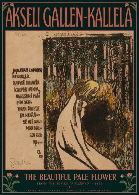 Akseli Gallen-Kallela The Beautiful Pale Flower No2 - Poszter