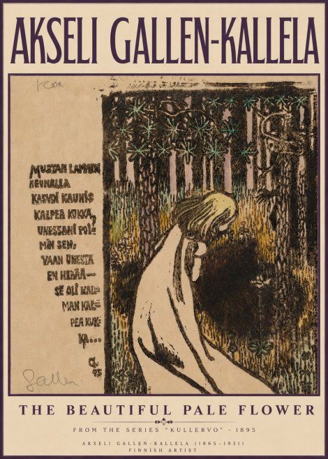Akseli Gallen-Kallela The Beautiful Pale Flower No3 - Poszter