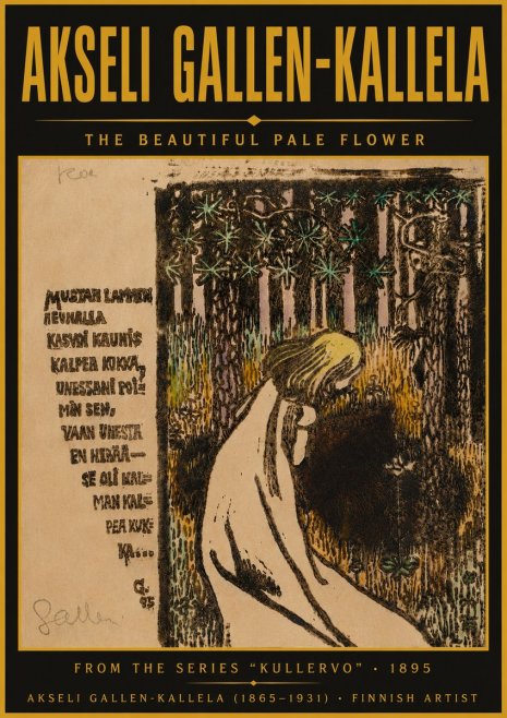 Akseli Gallen-Kallela The Beautiful Pale Flower No5 - Poszter